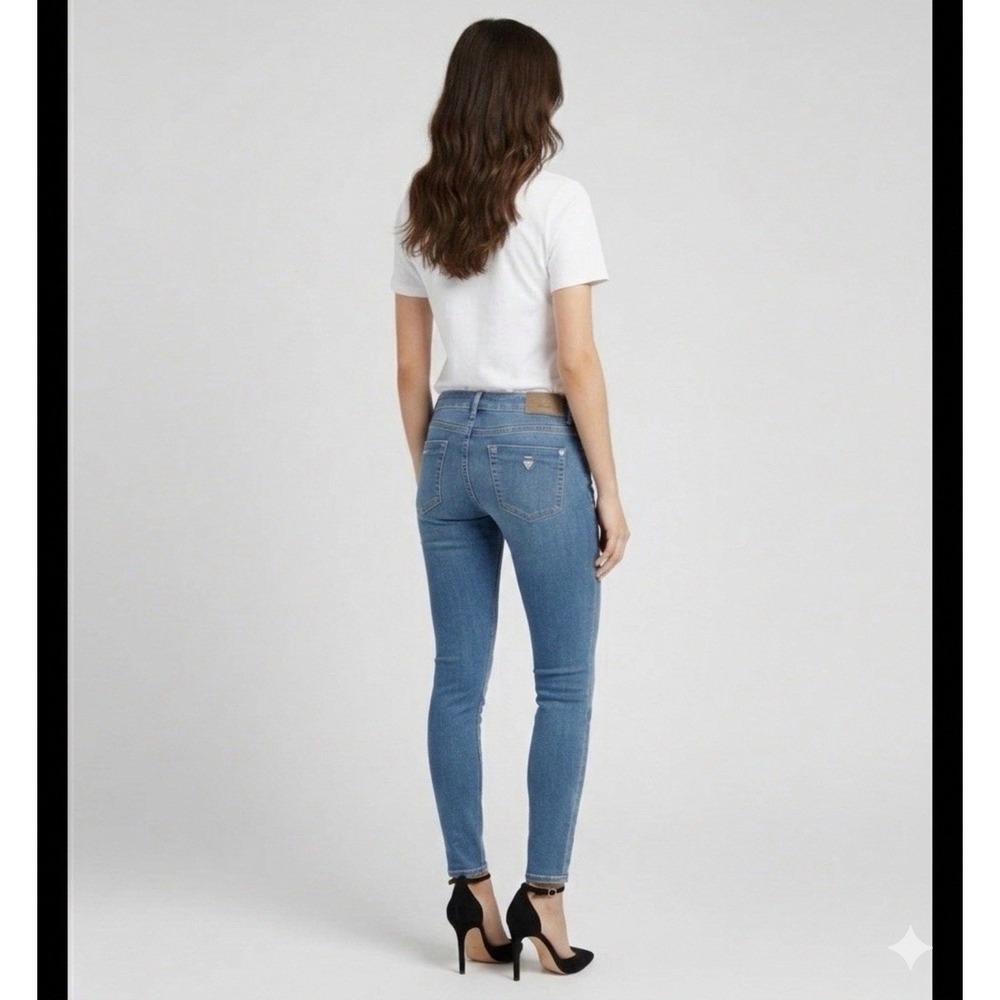 Guess Power Ultra Skinny Low-Rise Jeans Womens 29x30 Medium Wash Blue Denim